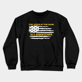 Thin Gold Line Flag Gift for 911 Dispatcher and Sheriff Operator First Responders Crewneck Sweatshirt